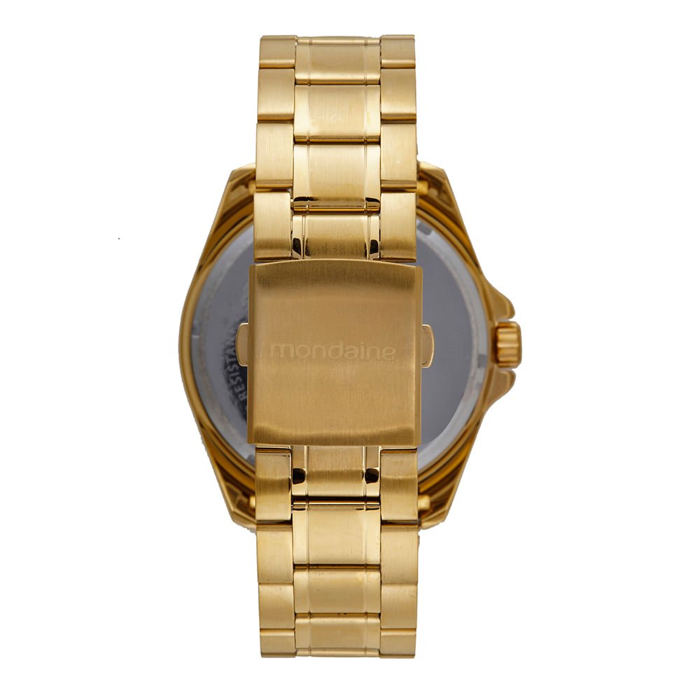 Relógio Masculino Dourado Pulseira Aço Dourado 4