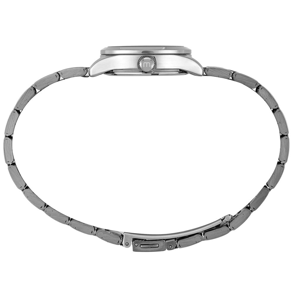 Kit Relógio Feminino Cromado Efeito Luminoso Com Brincos Prata 4