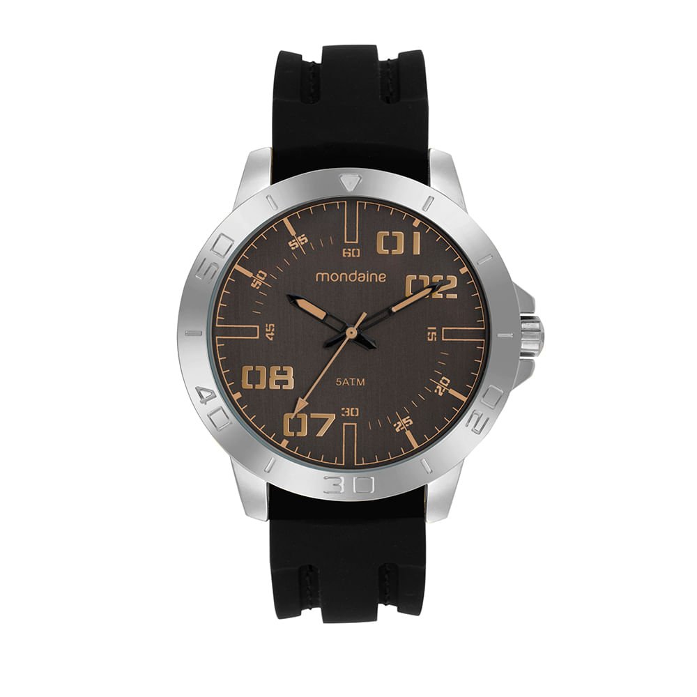 Relógio Masculino Cromado Pulseira Silicone