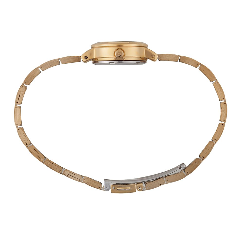 Kit Relógio Feminino Cristais Dourado com Colar cristais Dourado 4