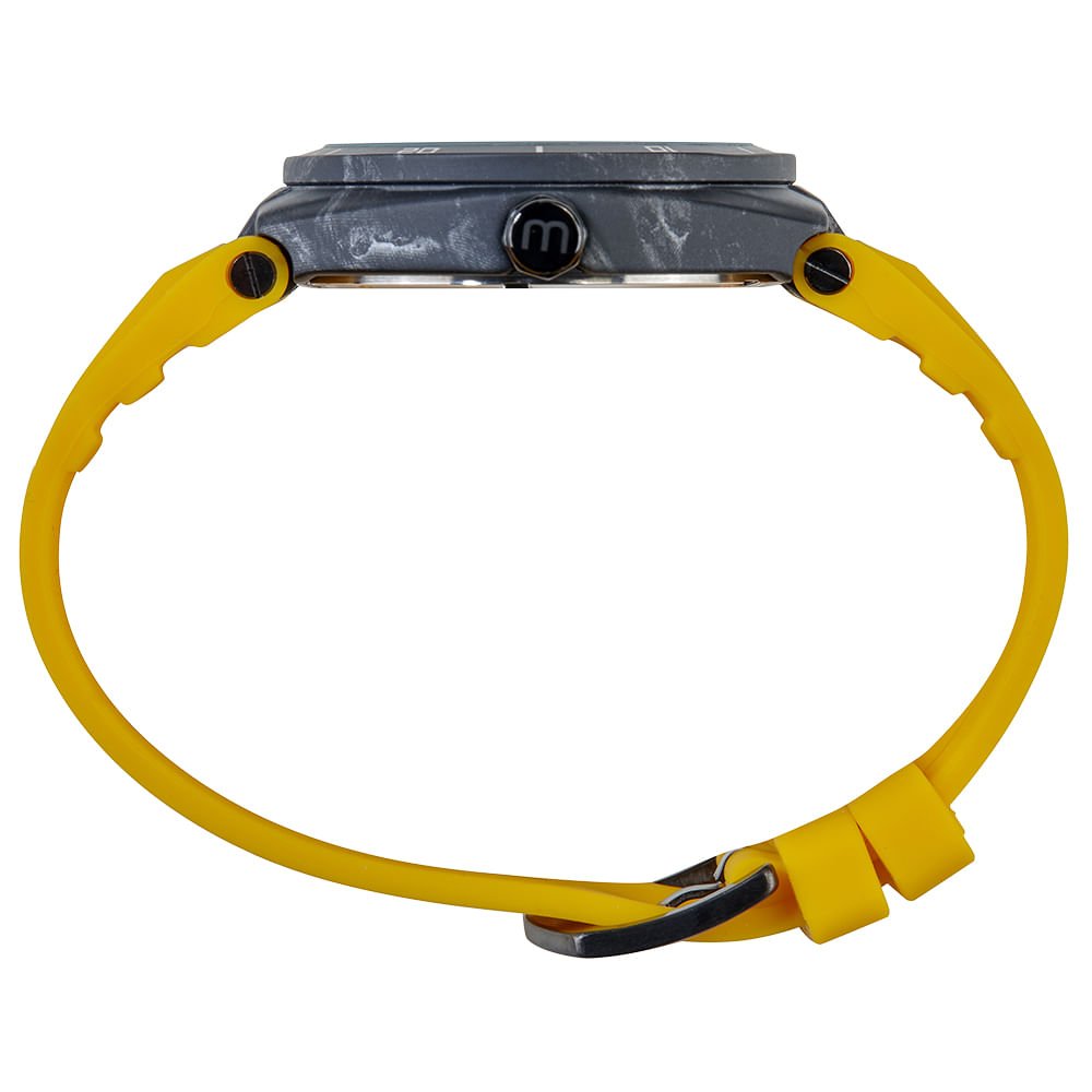 Relógio Masculino Detalhes em Carbono Pulseira Amarela Amarelo 4