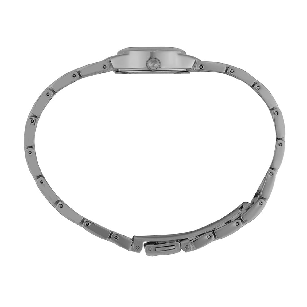 Relógio Feminino Prata Caixa Pequena com Cristais Prata 4