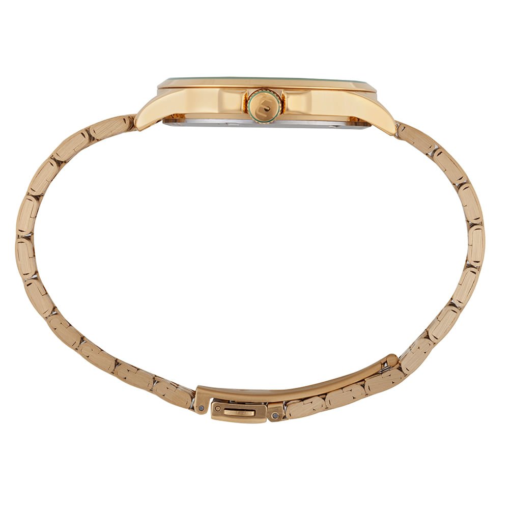 Kit Relógio Feminino Dourado Glitter Bracelete de Coração Dourado 5
