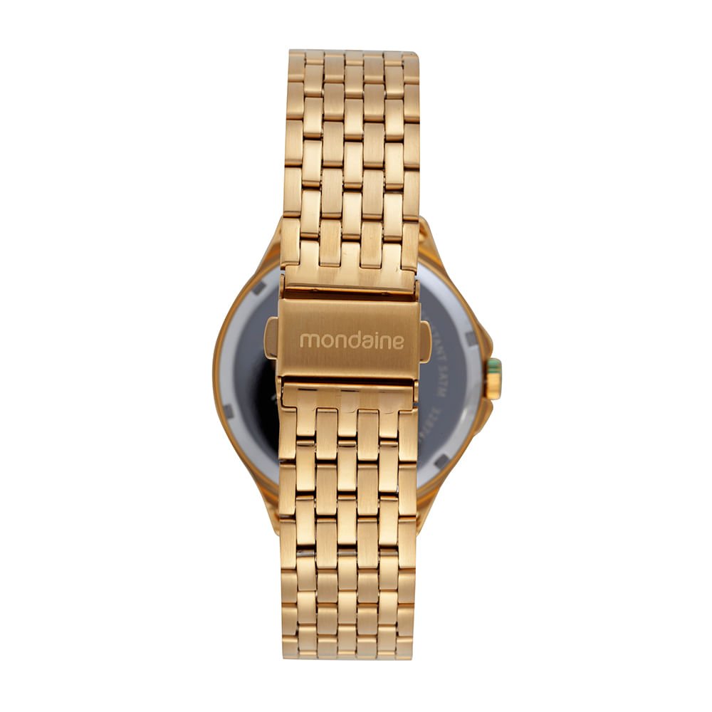 Kit Relógio Feminino Dourado Glitter Bracelete de Coração Dourado 6