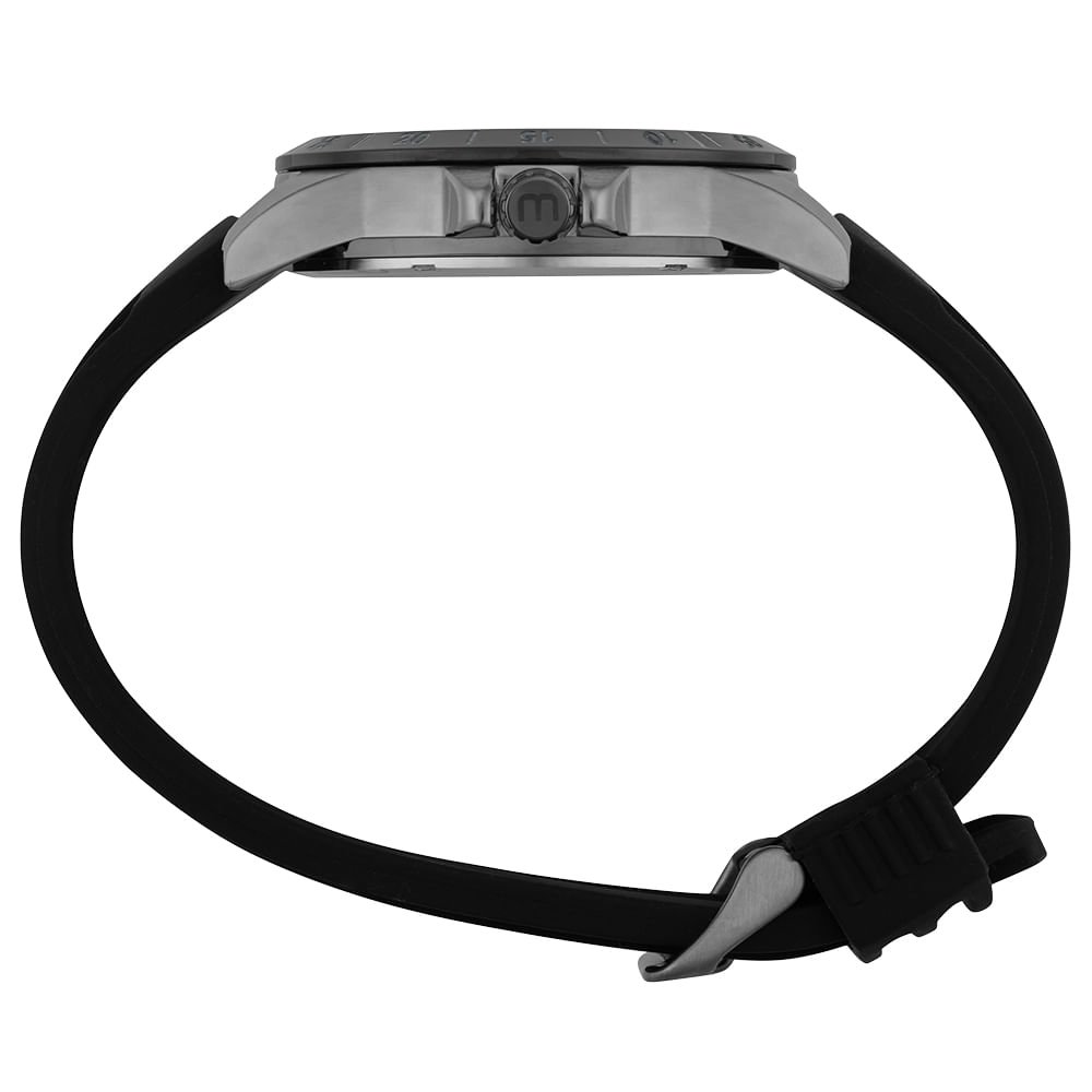 Relógio Masculino Esportivo Cinza Pulseira Silicone Preto 3