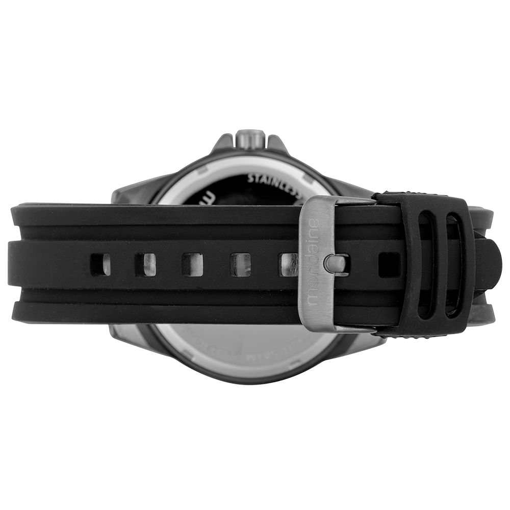 Relógio Masculino Esportivo Cinza Pulseira Silicone Preto 4