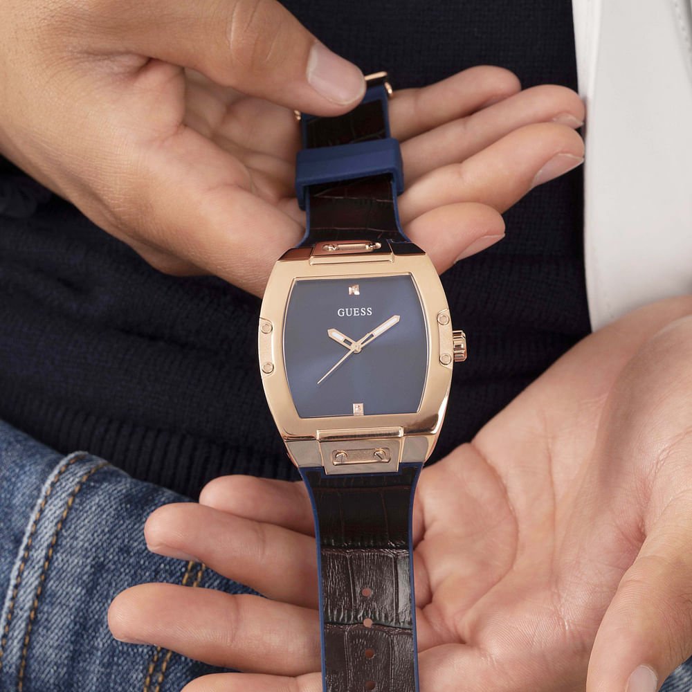 Relógio Guess Masculino Analógico Rose Gold GW0386G2 Preto/Dourado 4