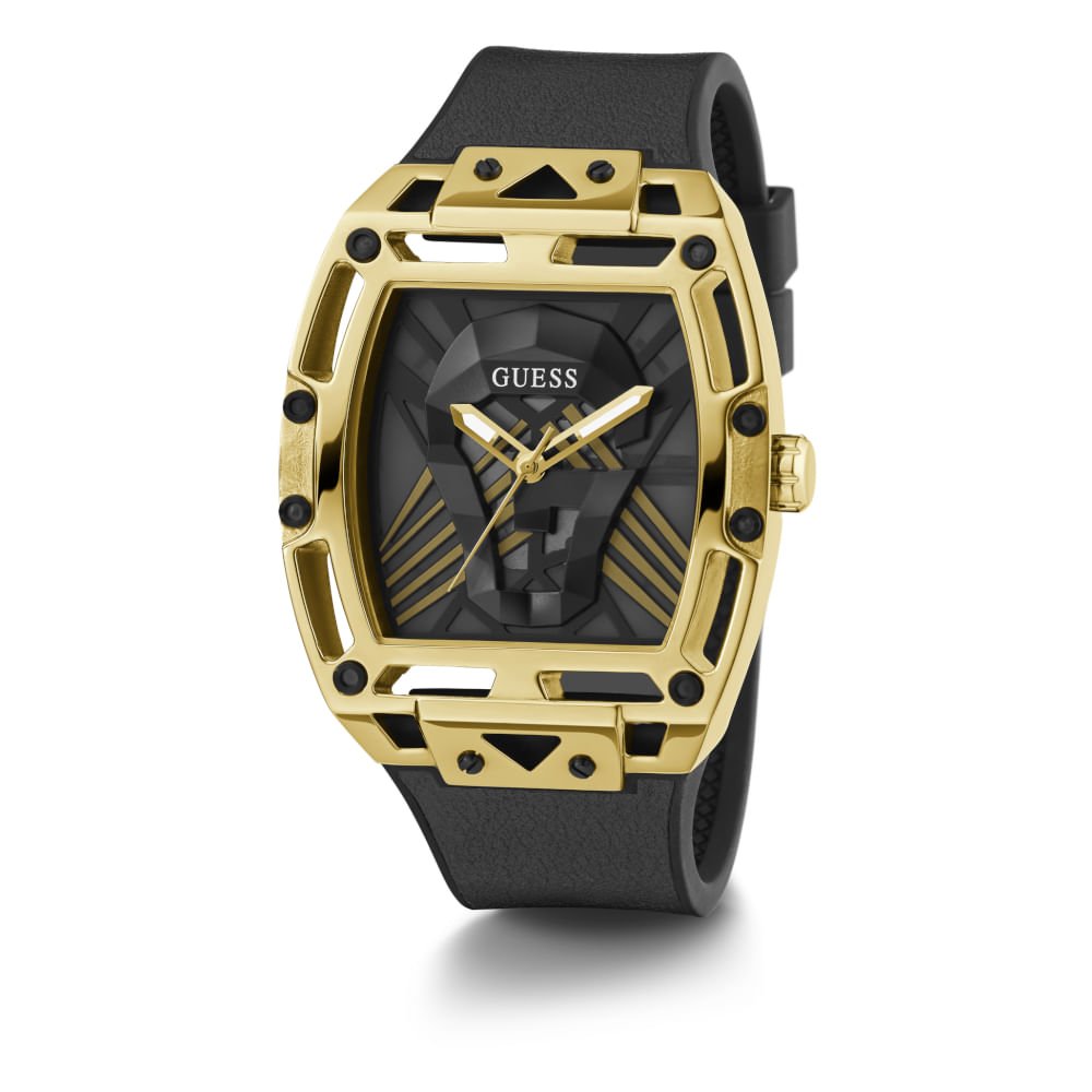 Relógio Guess Masculino Silicone GW0500G1 Preto/Dourado 5
