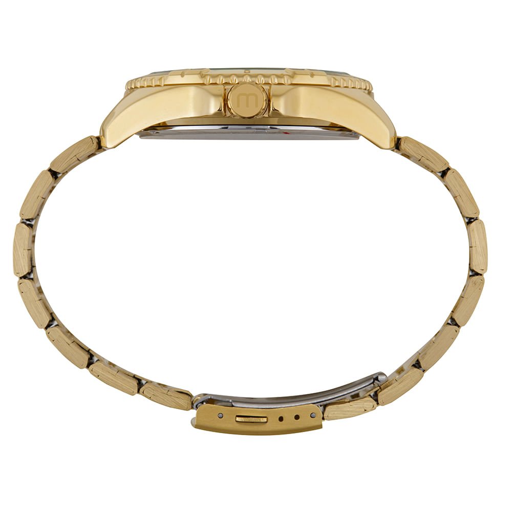 Relógio Masculino Champagne Grande Elegante Dourado 2