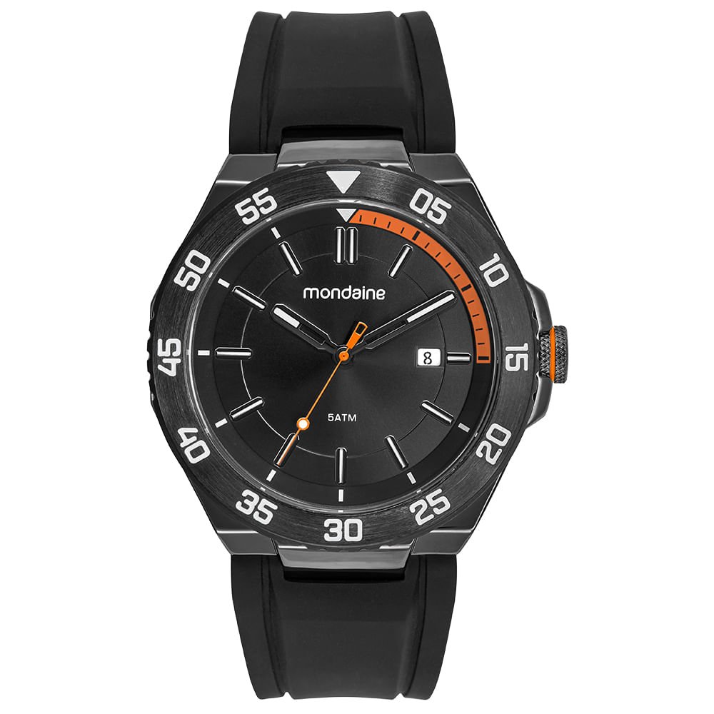 Relógio Masculino Preto Calendário Pulseira Esportiva