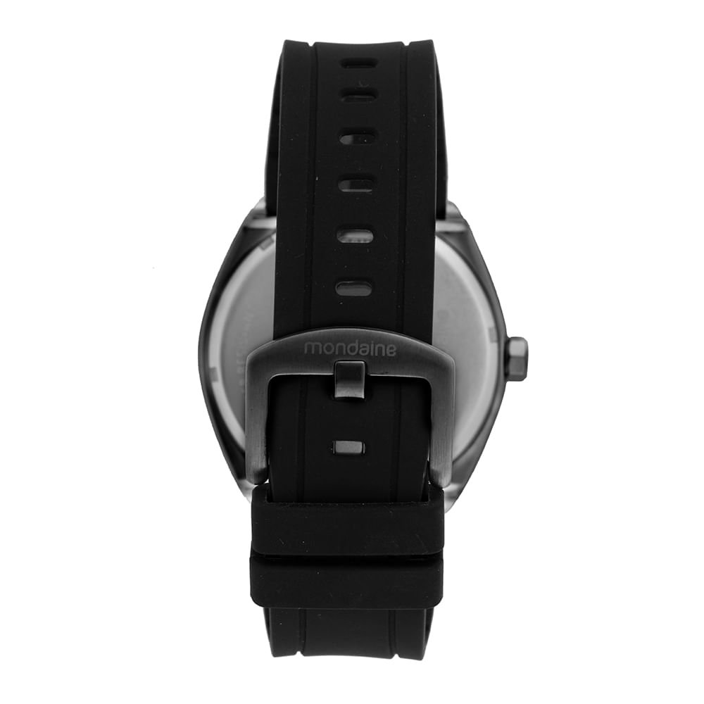 Relógio Masculino Cronógrafo Chumbo Pulseira Silicone Preto 5