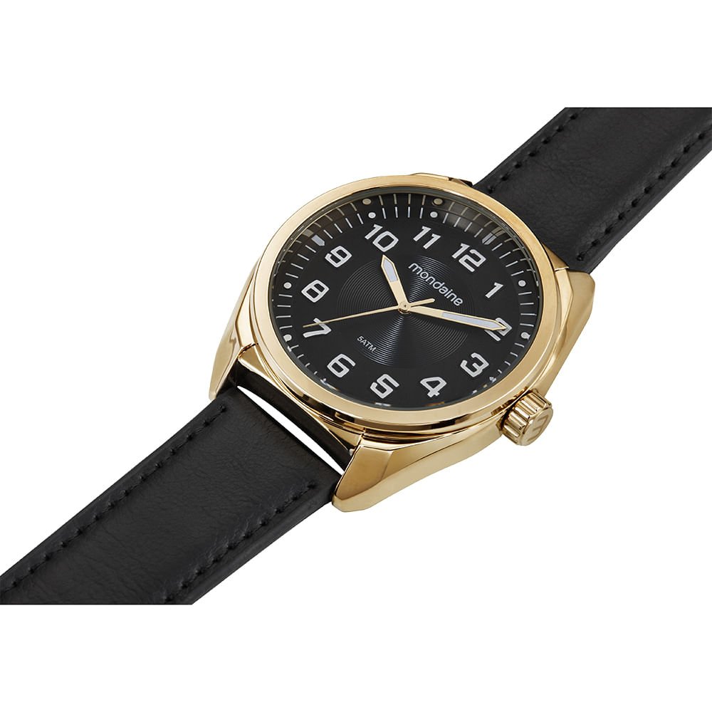 Relógio Masculino Preto Casual Pulseira Resistente Preto/Dourado 2