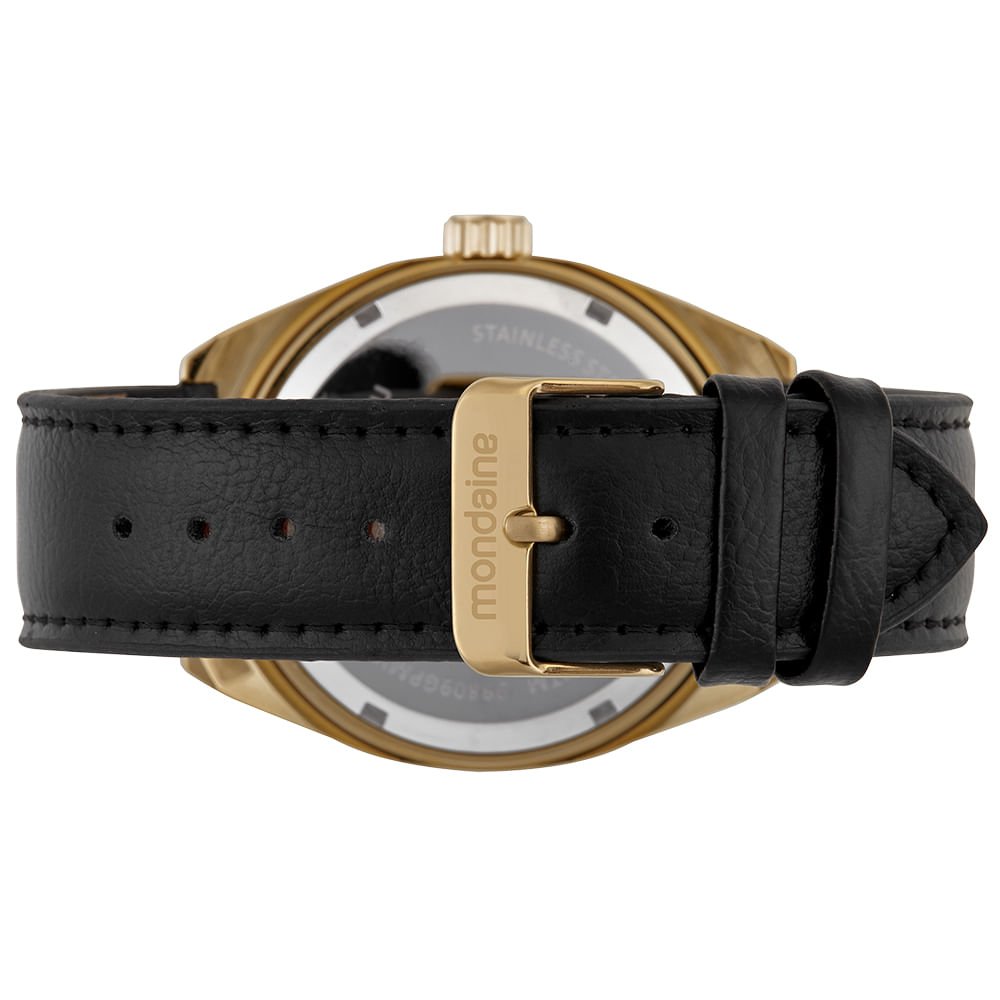 Relógio Masculino Preto Casual Pulseira Resistente Preto/Dourado 4