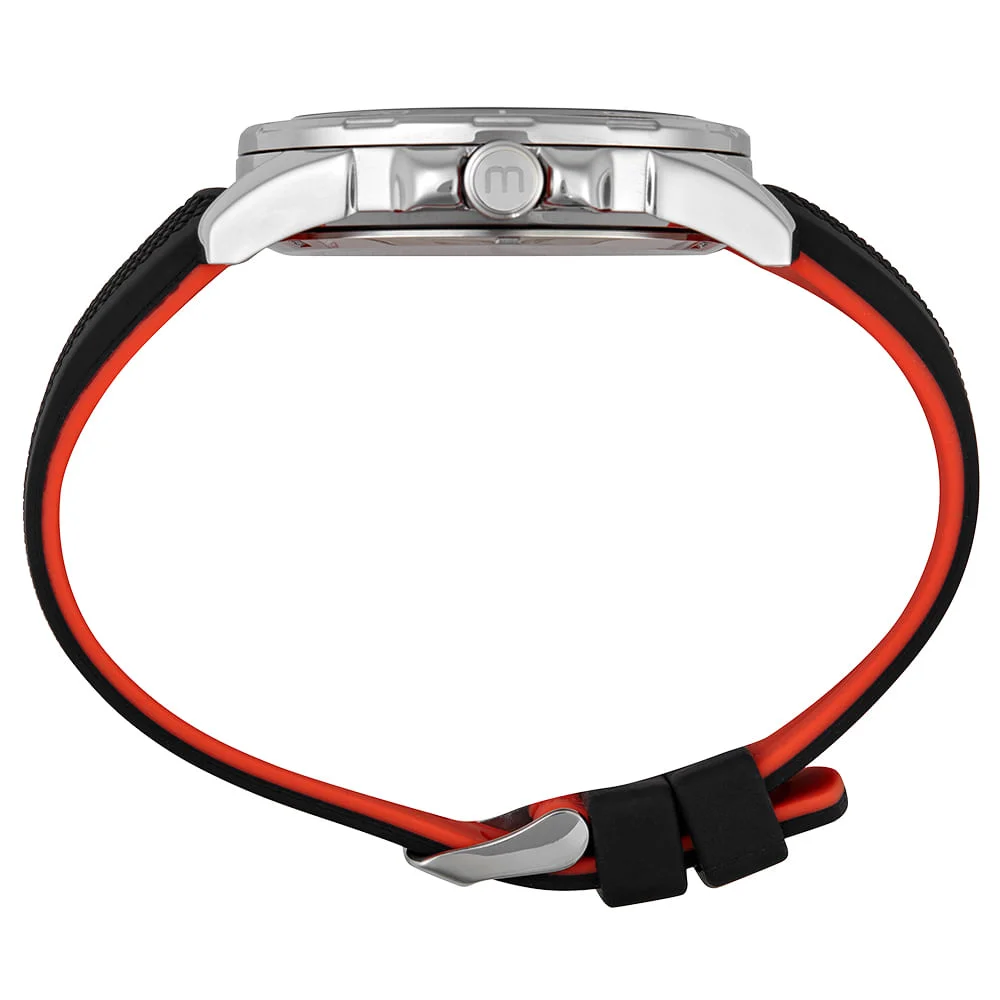 Relógio Masculino Cronógrafo Prata Pulseira Bicolor Preto/Prata 2