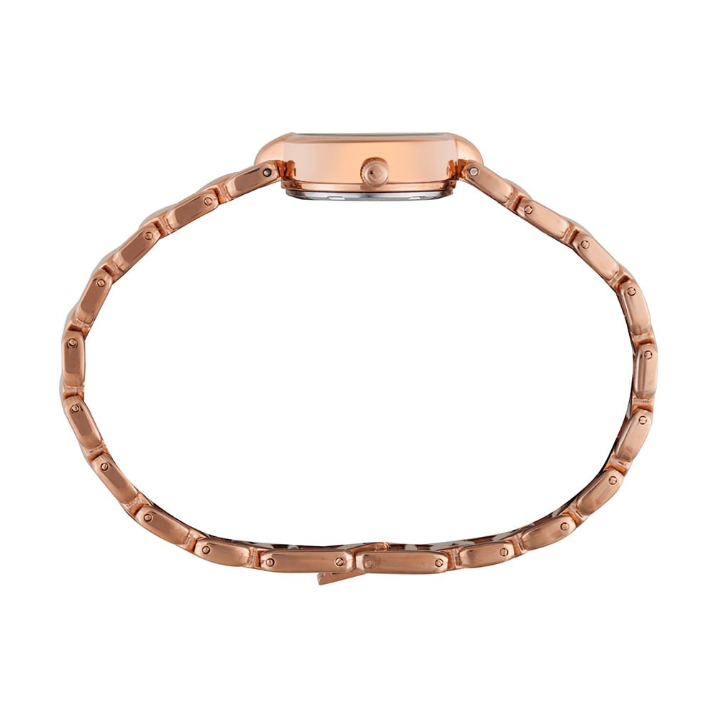 Relógio Feminino Rose Gold Pequeno Efeito Metálico Rosa 3