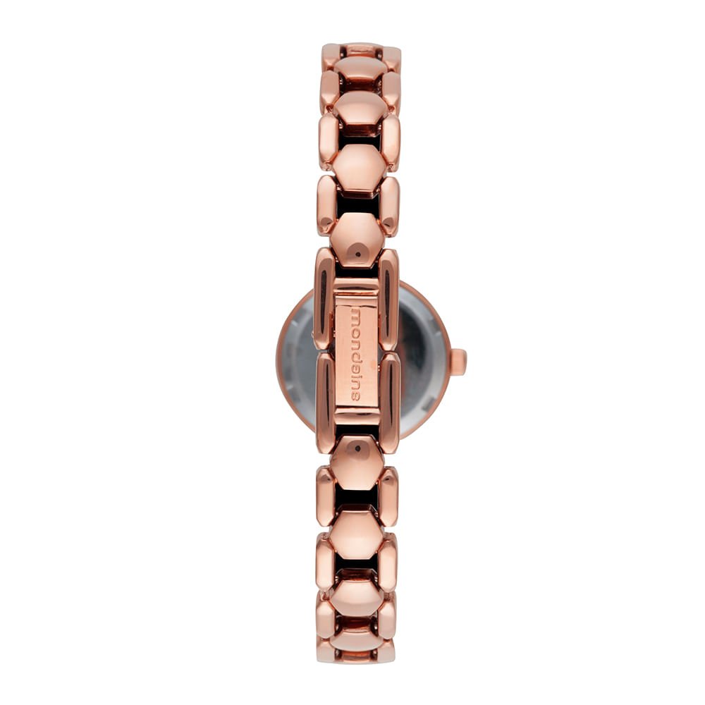 Relógio Feminino Rose Gold Pequeno Efeito Metálico Rosa 4