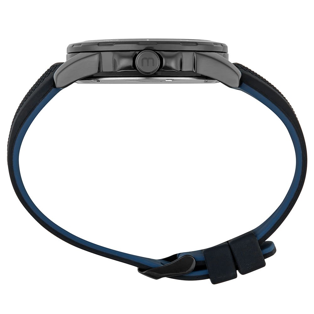 Relógio Masculino Cronógrafo Preto Pulseira Bicolor Preto 3