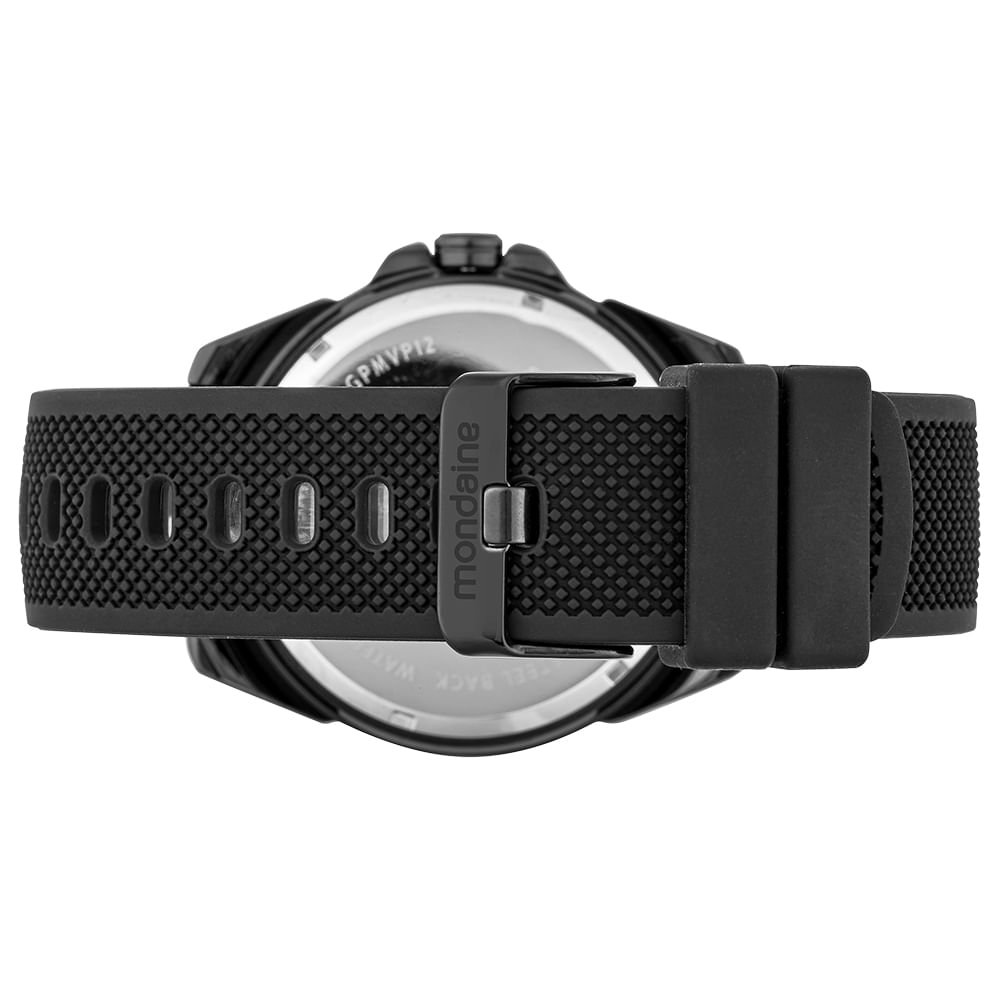 Relógio Masculino Cronógrafo Preto Pulseira Bicolor Preto 4
