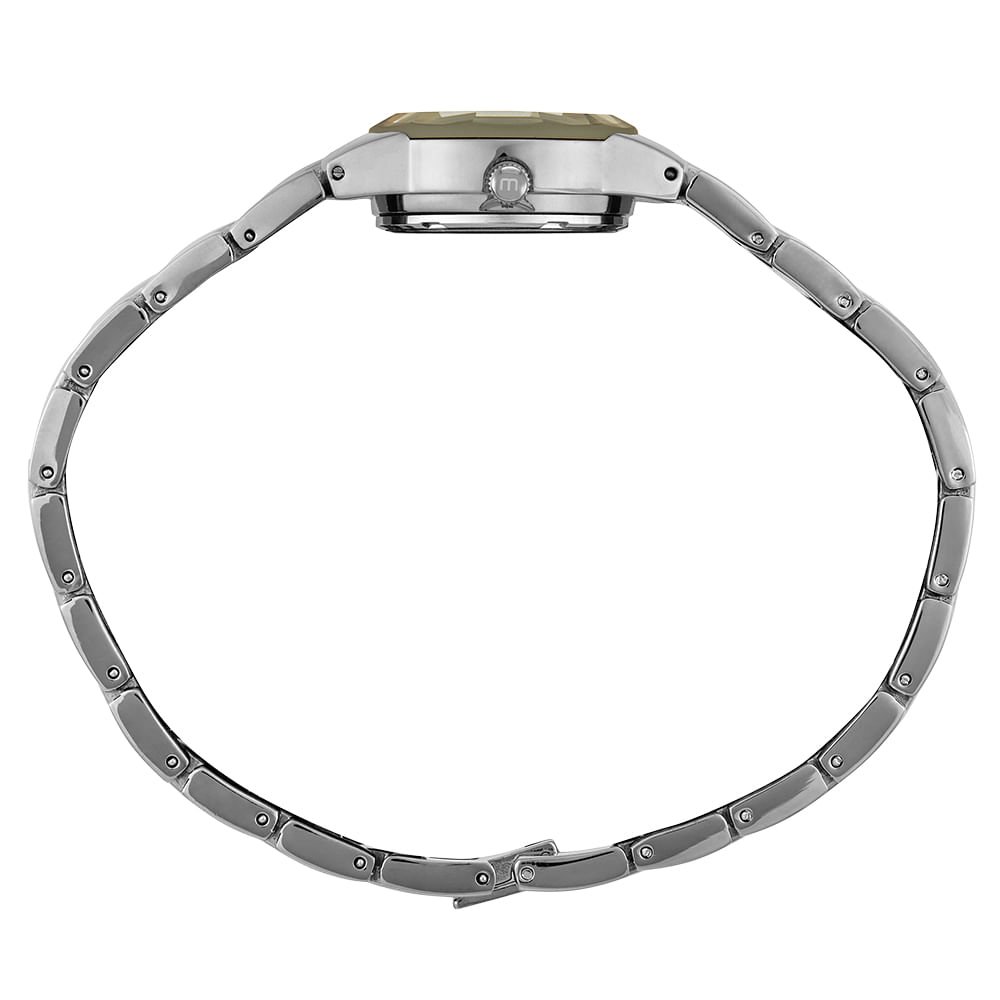 Relógio Feminino Prata Pequeno Mostrador Madrepérola Prata 3