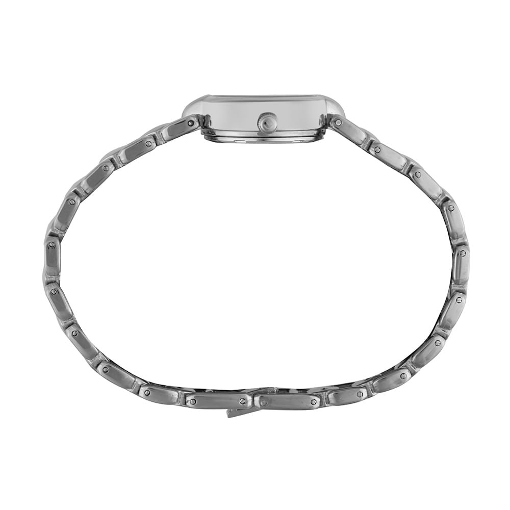 Relógio Feminino Prata Pequeno Efeito Metalizado Prata 3