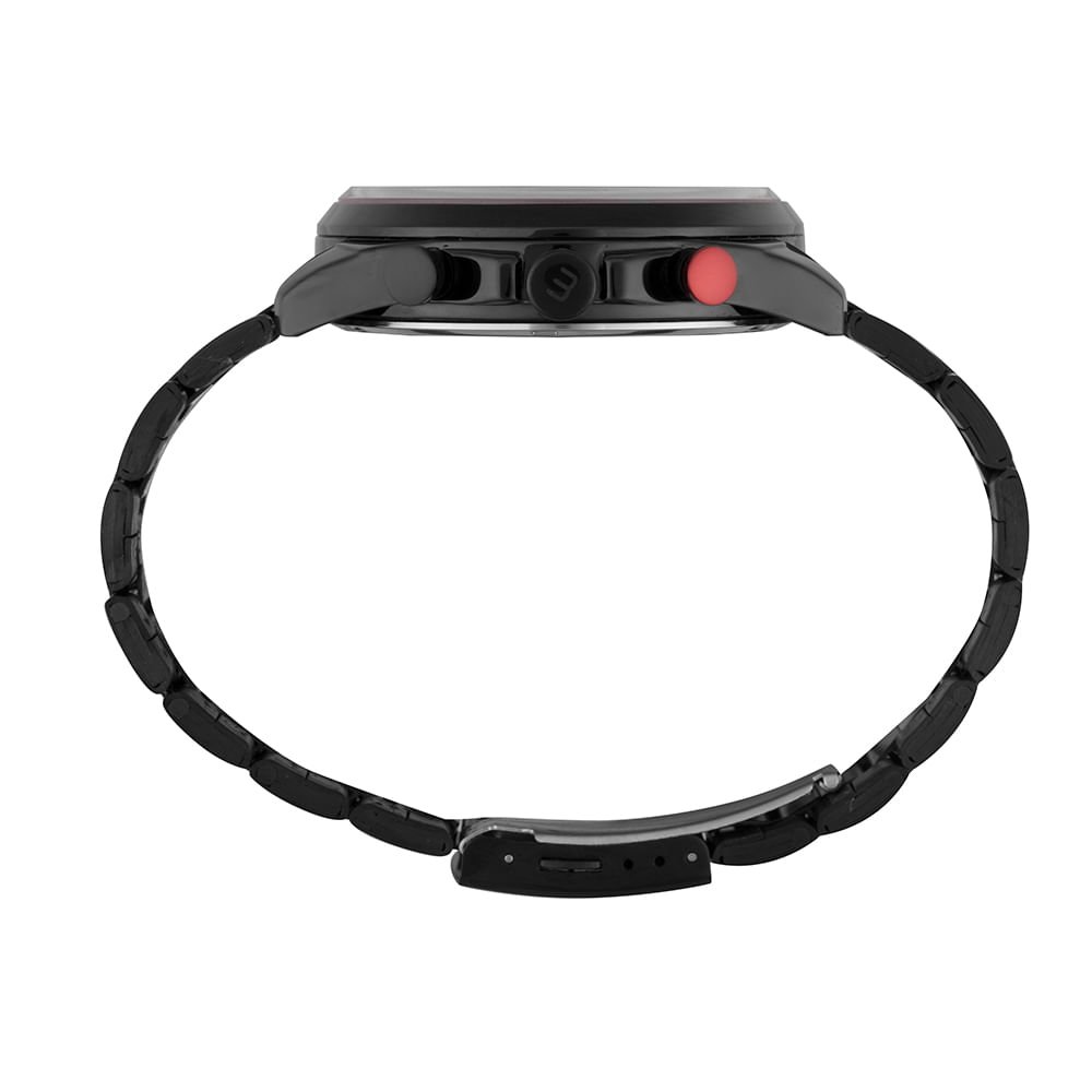 Relógio Masculino Todo em Preto com Cronógrafo Preto/Vermelho 3