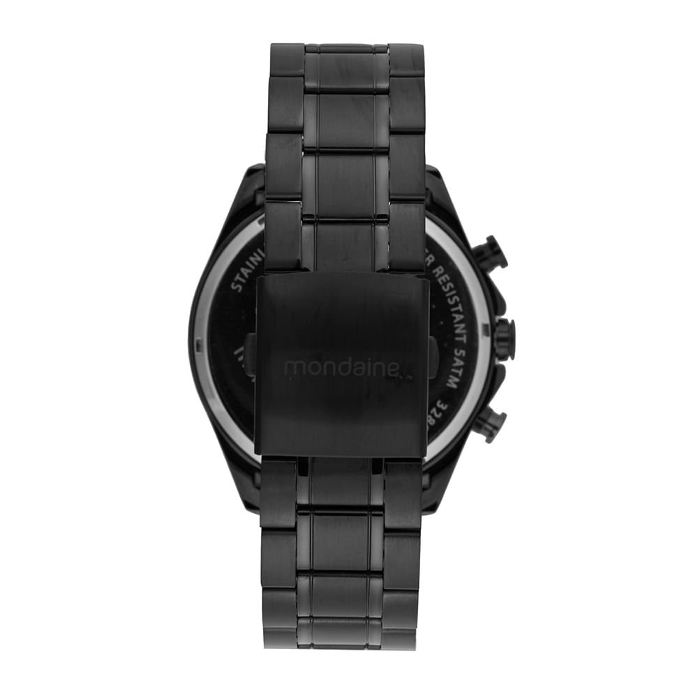 Relógio Masculino Todo em Preto com Cronógrafo Preto/Vermelho 4