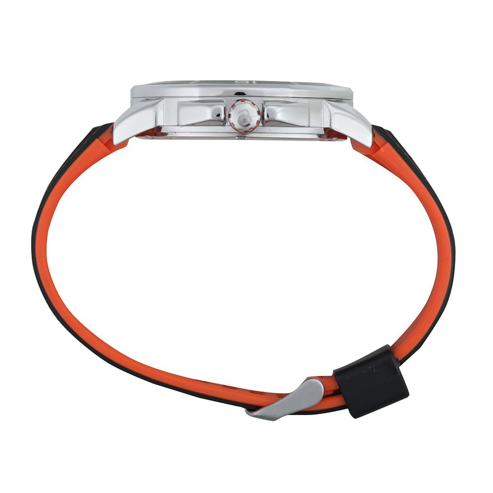 Relógio Masculino Prata Marcação de Segundos em 6h Preto/Vermelho 3