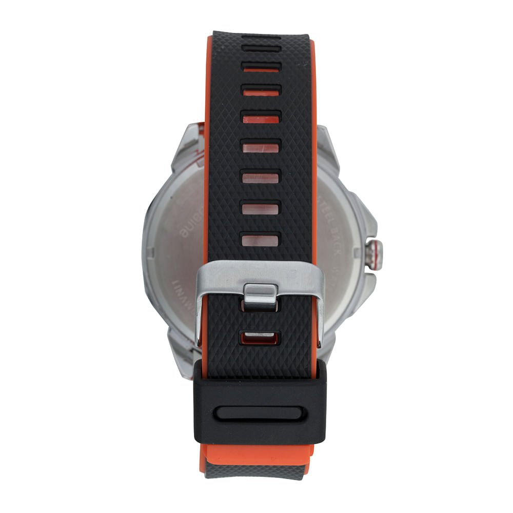 Relógio Masculino Prata Marcação de Segundos em 6h Preto/Vermelho 4