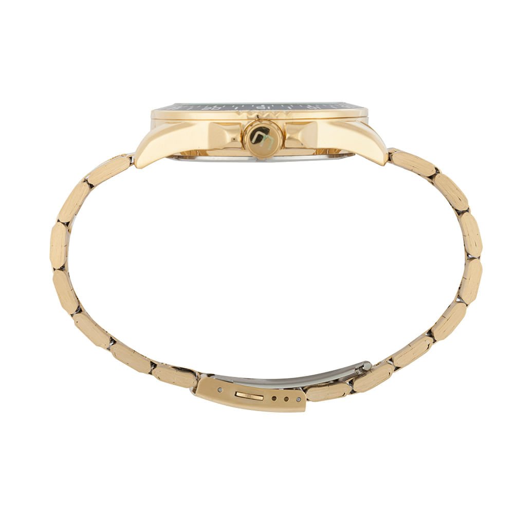 Relógio Masculino Dourado com Mostrador Preto Dourado 2