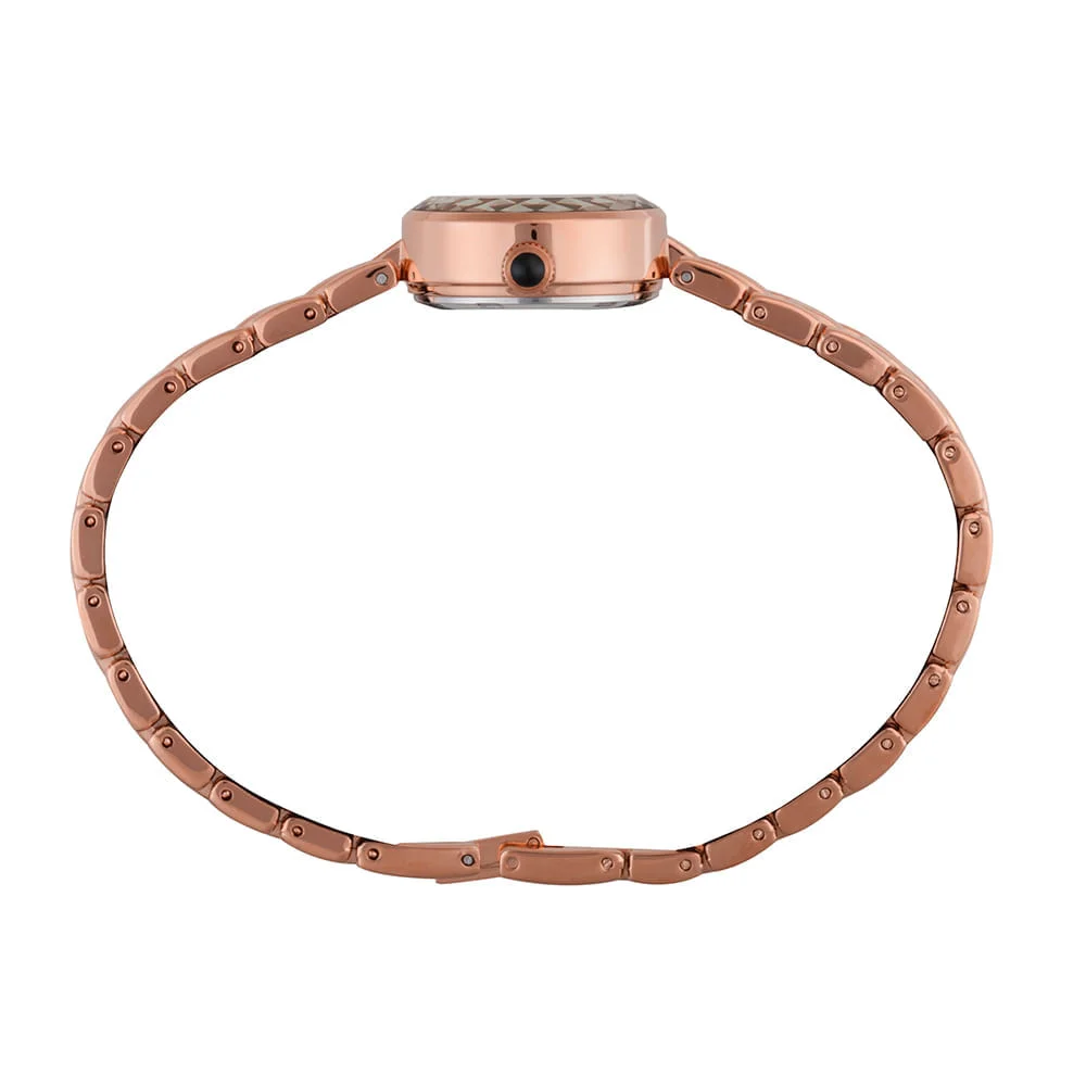 Relogio Feminino Rose Gold Vidro Facetado Rosé 3