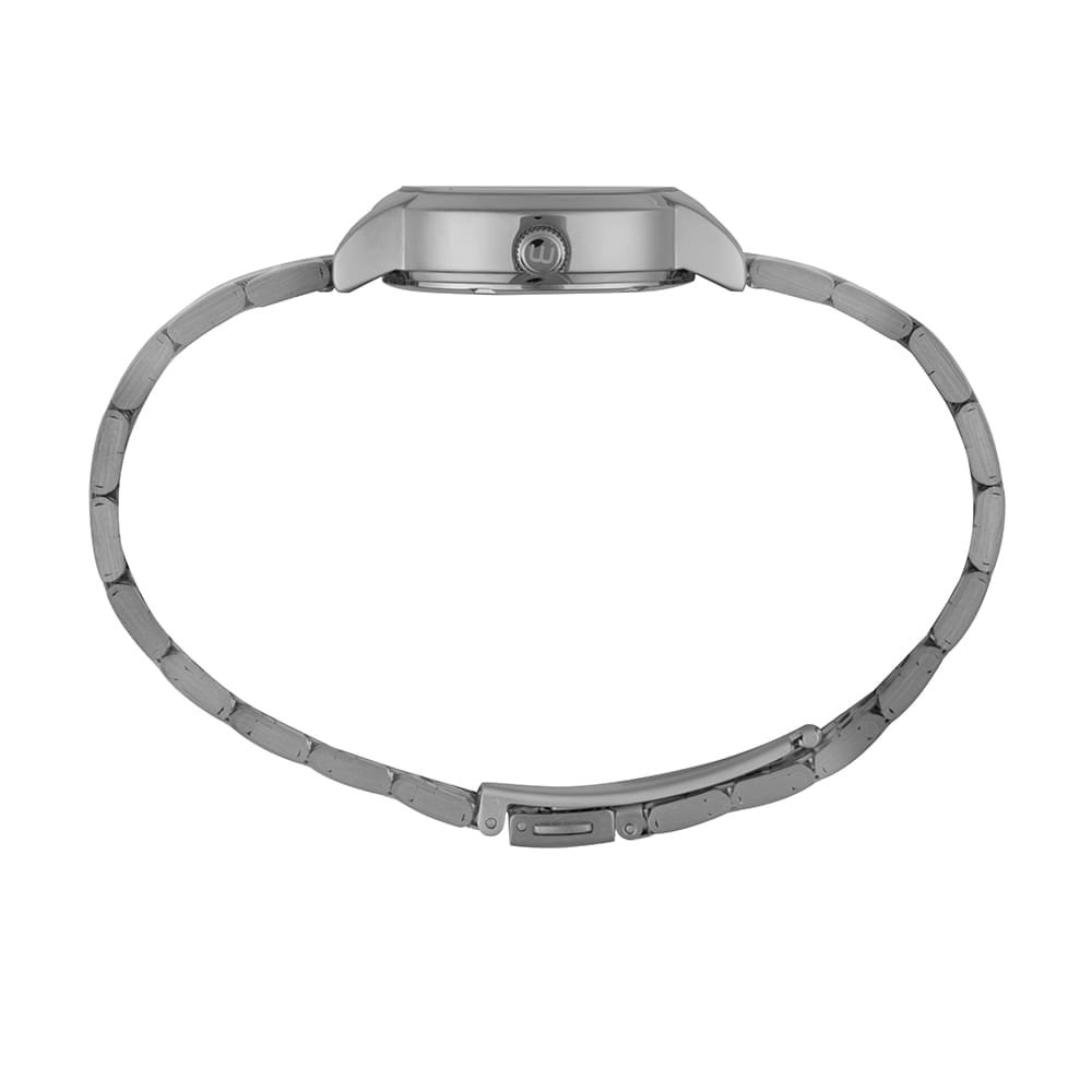 Relógio Feminino Prata Caixa Média Pulseira 7 Elos Prata 2