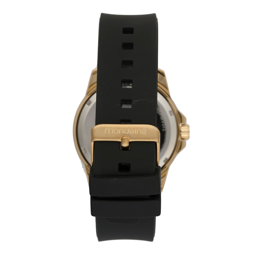 Relógio Masculino Dourado Silicone Mostrador Verde Preto/Dourado 3