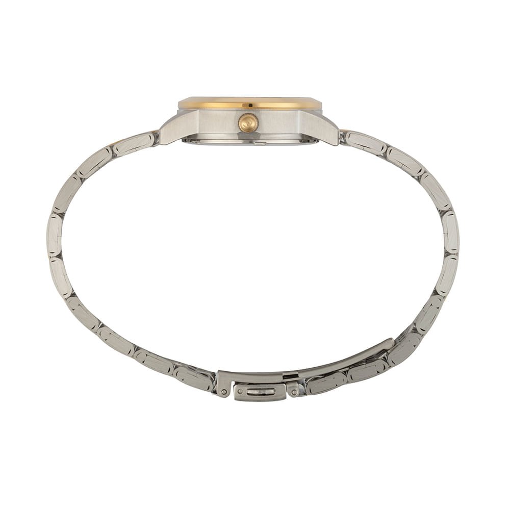 Relógio Feminino Bicolor Clássico Madreperola Prata/Dourado 2