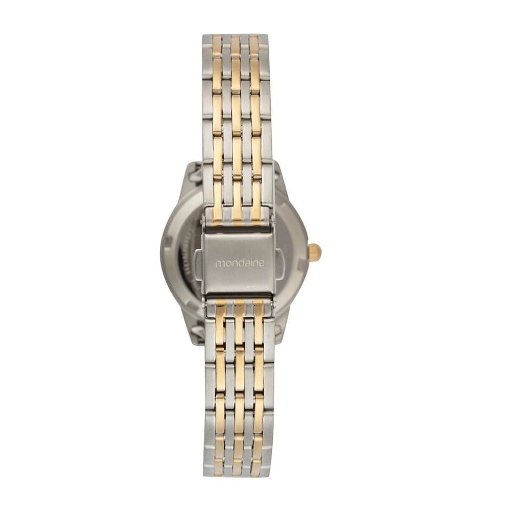 Relógio Feminino Bicolor Clássico Madreperola Prata/Dourado 3