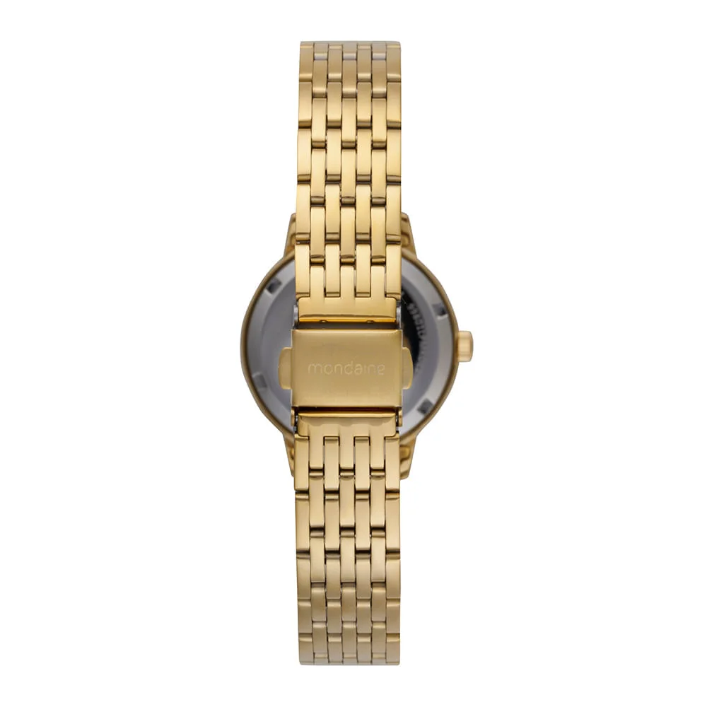 Relógio Feminino Dourado Pulseira 7 Elos Caixa Média Dourado 3