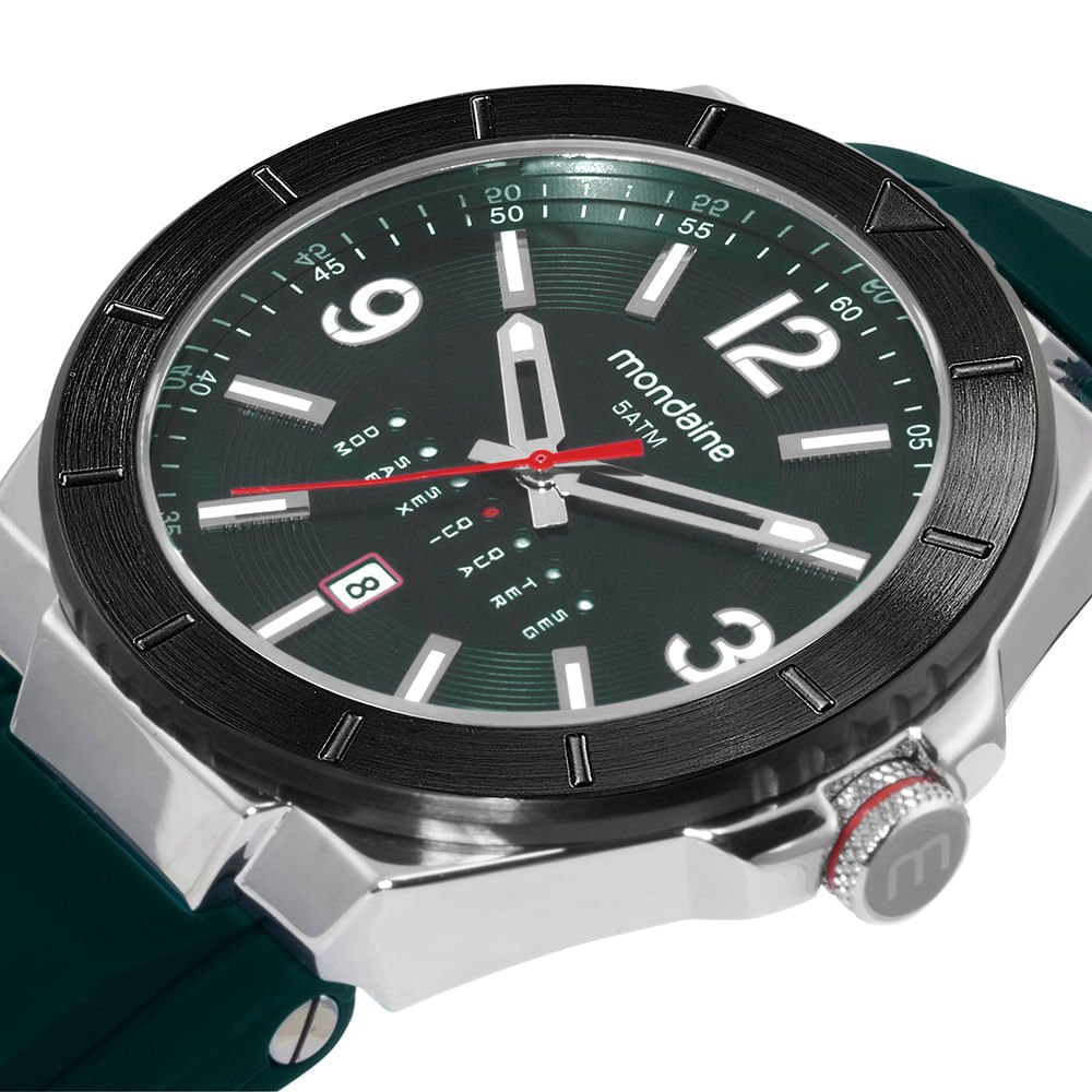 Relógio Masculino Prata Pulseira Silicone Calendário Azul 2