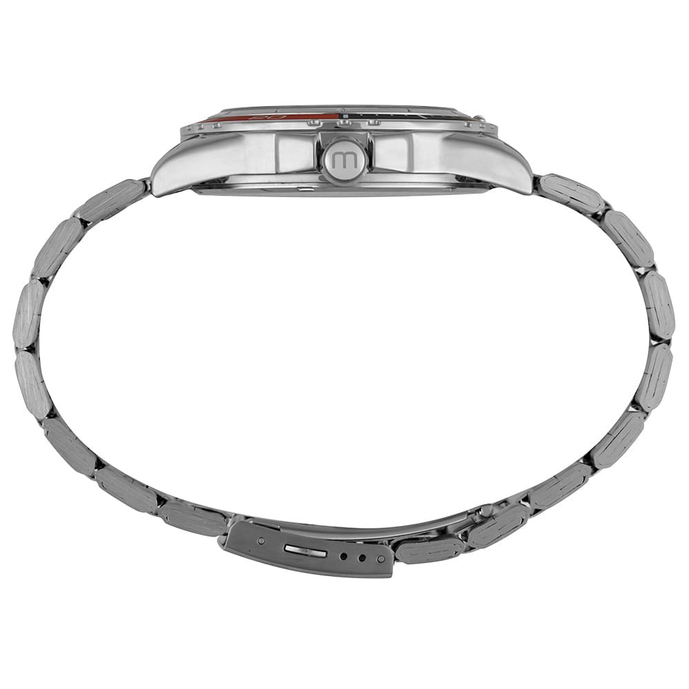 Relógio Masculino Prata com Mostrador Preto Prata 2