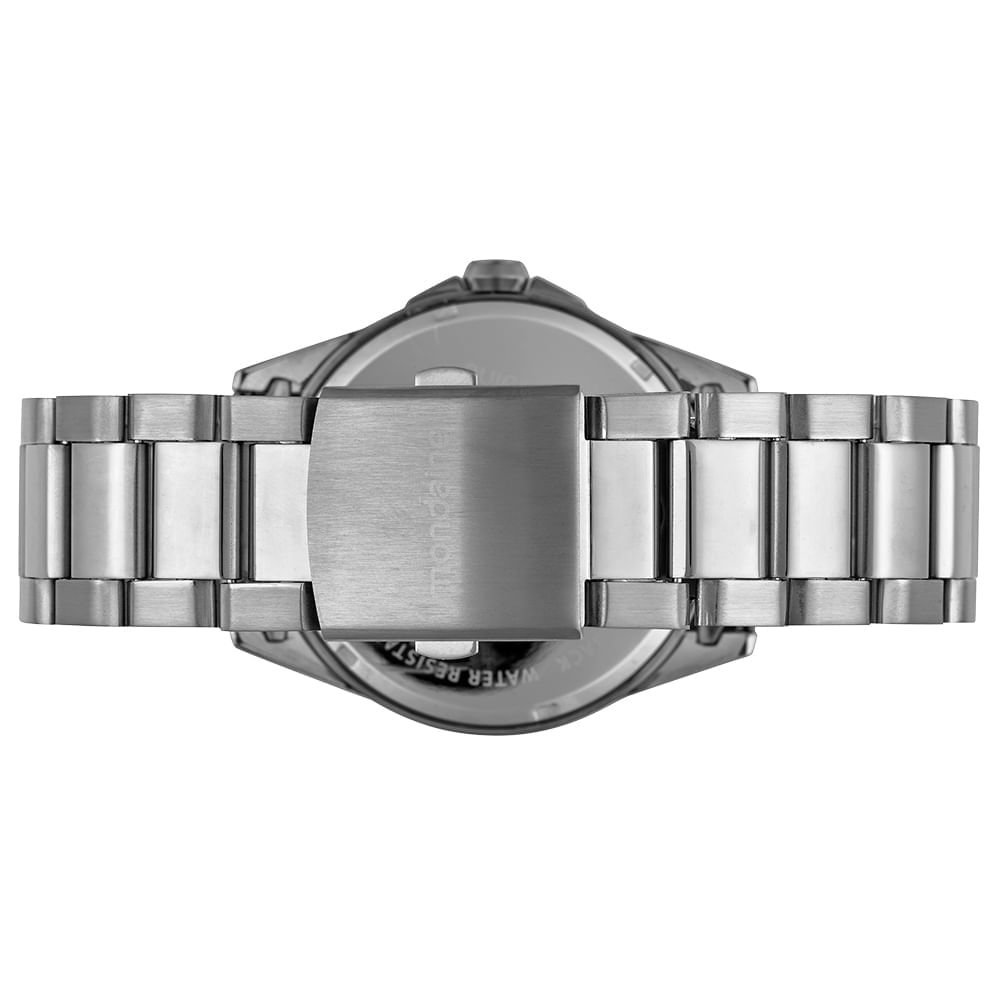 Relógio Masculino Prata com Mostrador Preto Prata 3