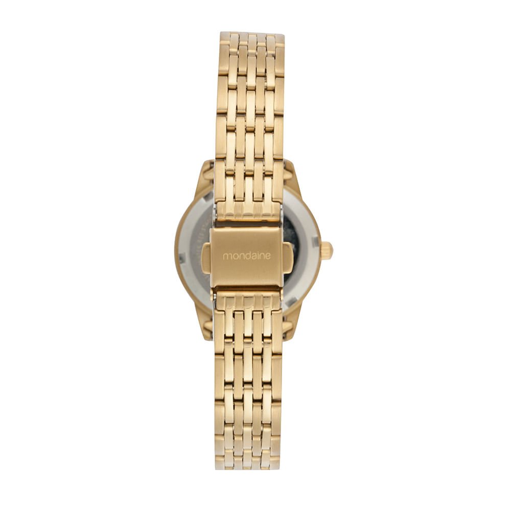 Relógio Feminino Dourado Clássico Madreperola Dourado 3