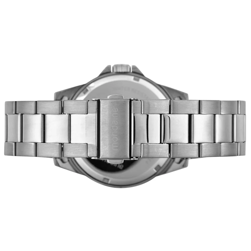 Relógio Masculino Prata e Mostrador Azul em Aço Prata 3