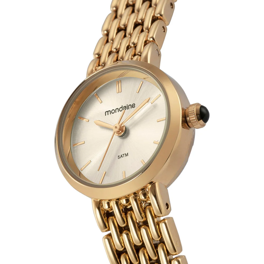 Relógio Feminino Dourado Clássico Analógico Dourado 2