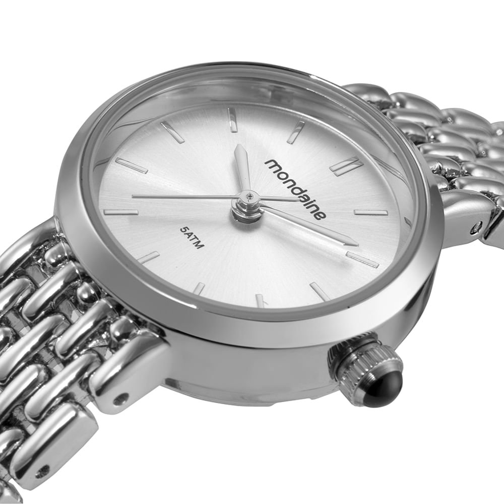 Relógio Feminino Prata Clássico Analógico Prata 2