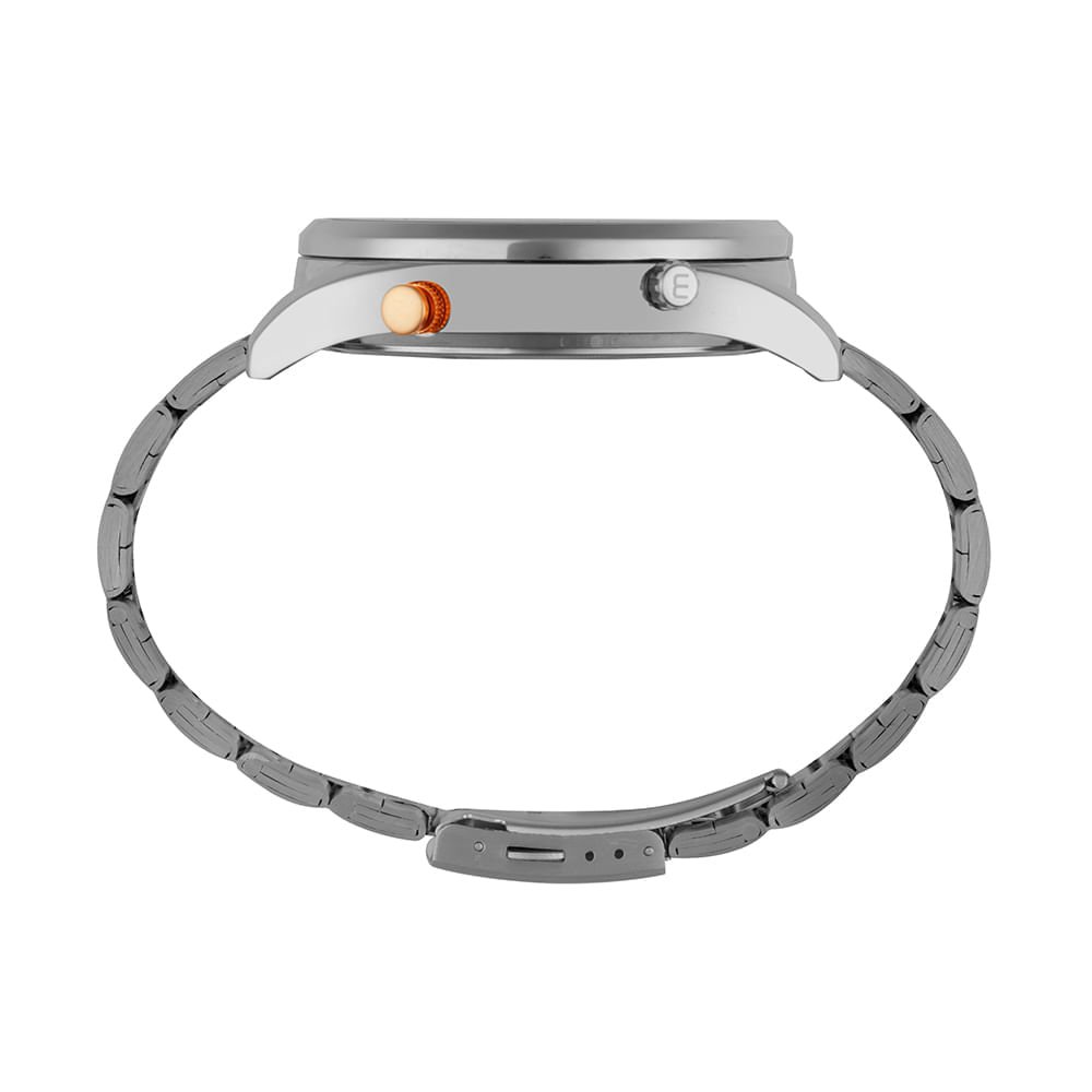 Relógio Masculino Prata Anadigi com Cronógrafo Prata 3