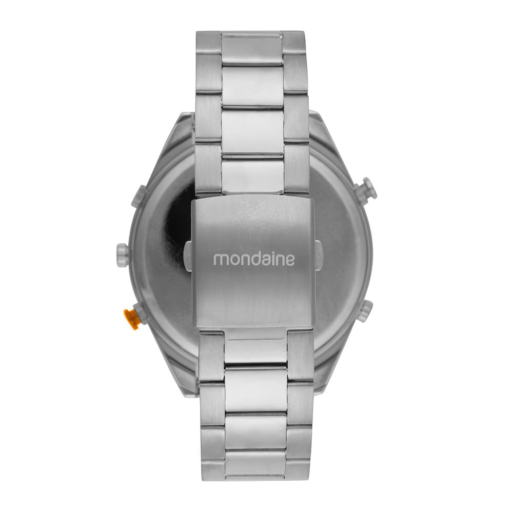 Relógio Masculino Prata Anadigi com Cronógrafo Prata 4