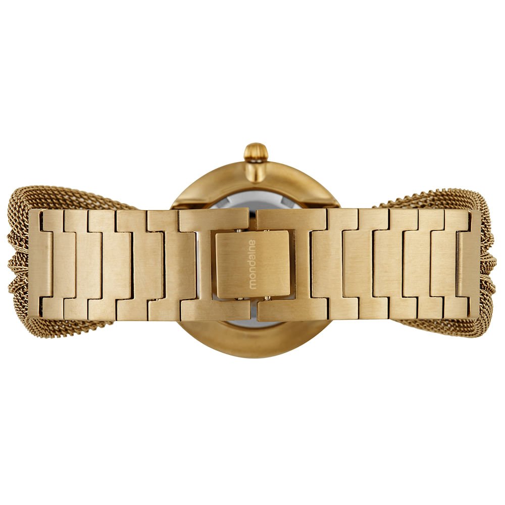 Relógio Feminino Pulseira Malha de Aço Dourado Dourado 4