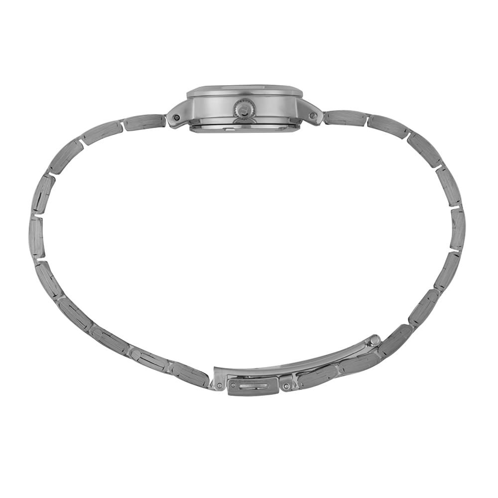 Relógio Feminino Prata Caixa Pequena Brilho Metálico Prata 2