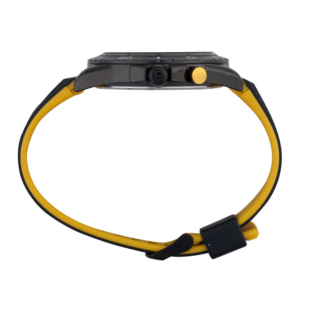 Relógio Masculino Anadigi Preto Luz de Fundo Preto/Amarelo 3