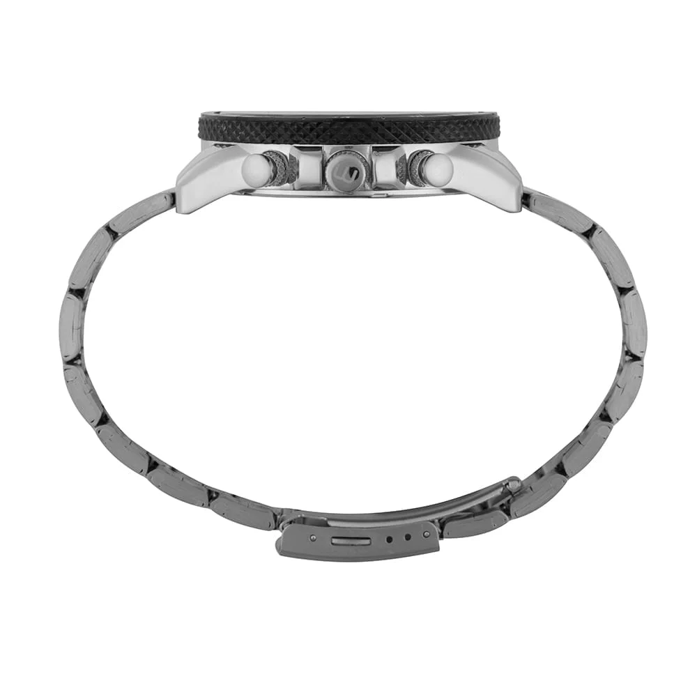 Relógio Masculino Cronógrafo Prata Visor Amplo Prata 3