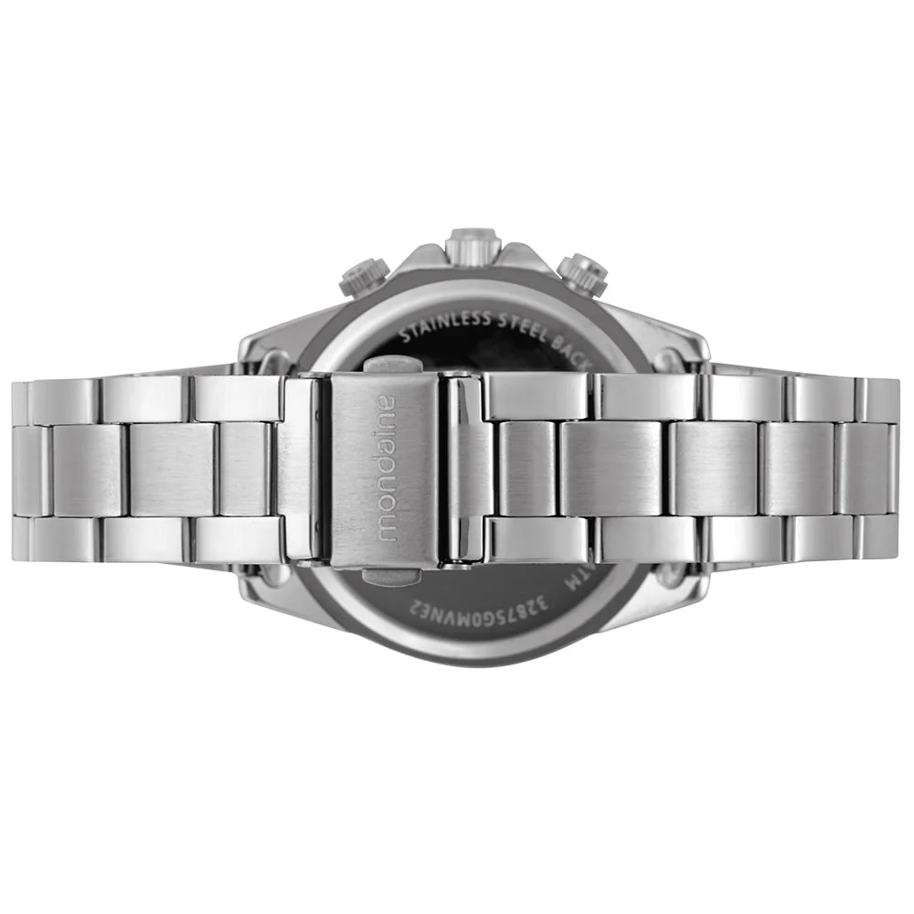 Relógio Masculino Cronógrafo Prata Visor Amplo Prata 4