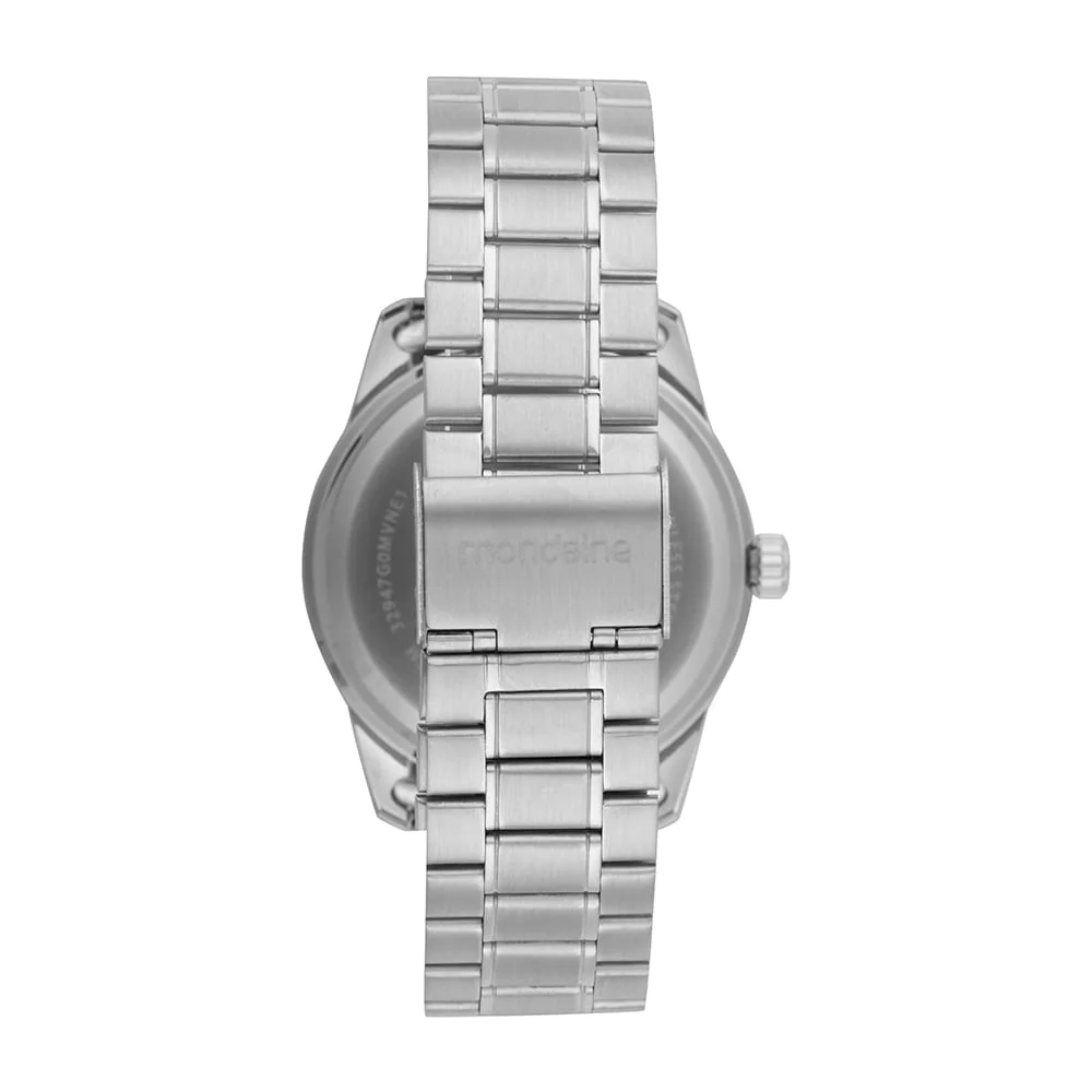 Relógio Masculino Calendário Prata Slim Prata 4